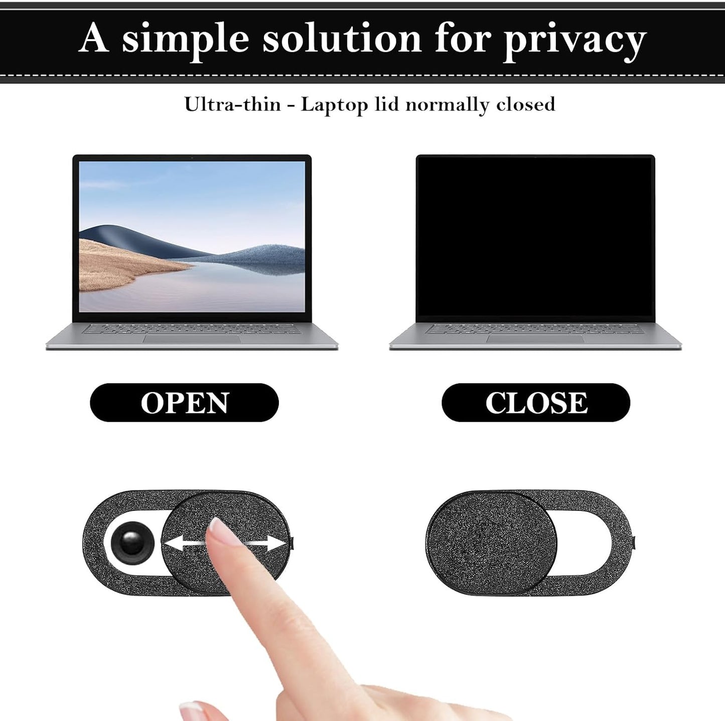 JIYIN 12Pack Slider(12PCS) Webcam Cover, Ultra Thin Laptop/Cell Phone/Tablet Camera Privacy Cover Slide Great