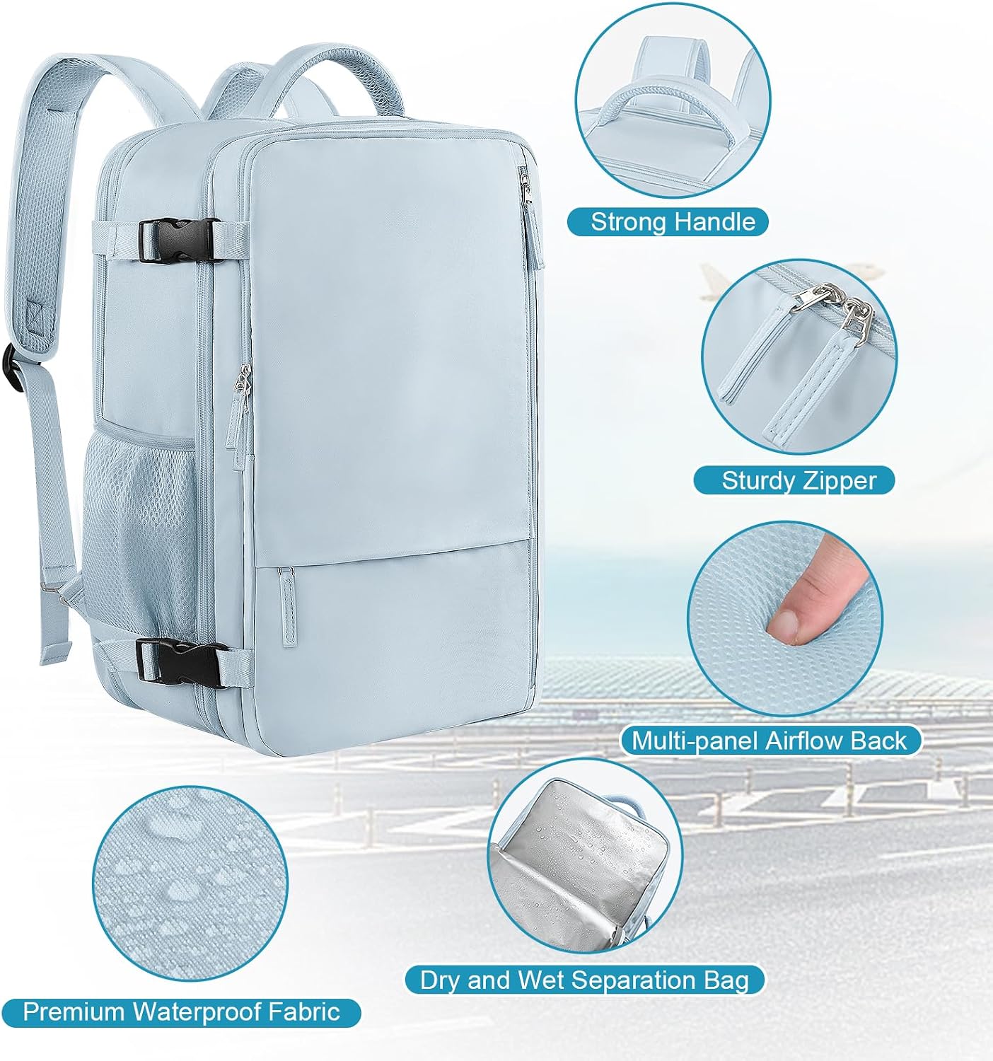 Backpack 17 Inch Sinaliy Large Expandable Travel for Men and Women, Laptop, Waterproof, Casual, College, Business