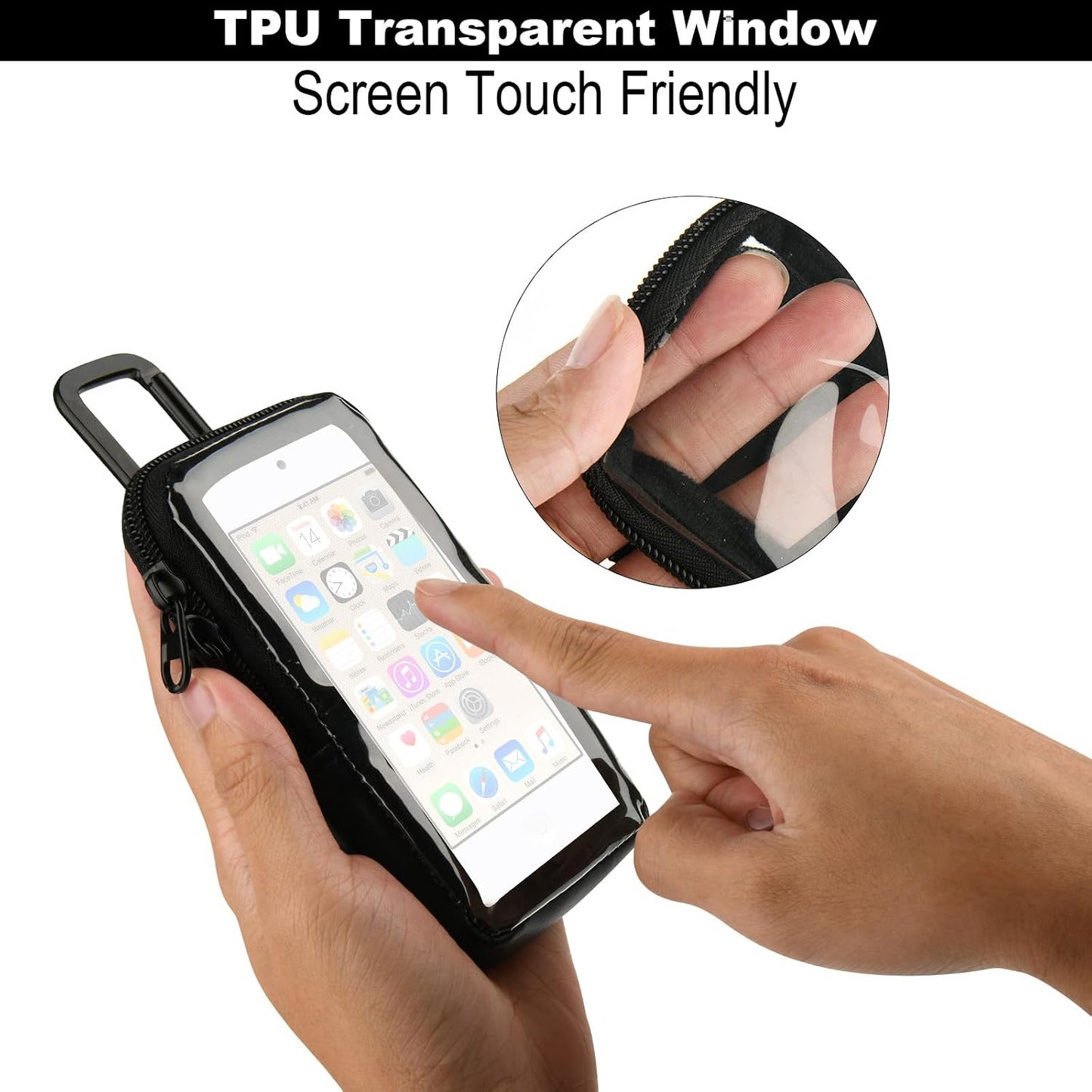 TXEsign 7th/6th/5th 5/5s/5c, MP3 MP4 (1 Pack) Travel Carrying Case Bag with Clear Window for iPod Touch Gen and iPhone