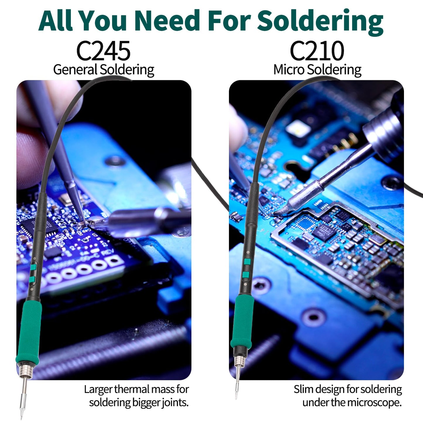 YIHUA 982D SE 200W Micro Soldering Kit with Precision Soldering Iron Station with 11 Soldering Tips, Lead-Free Solder, Auto Temperature Calibration Function