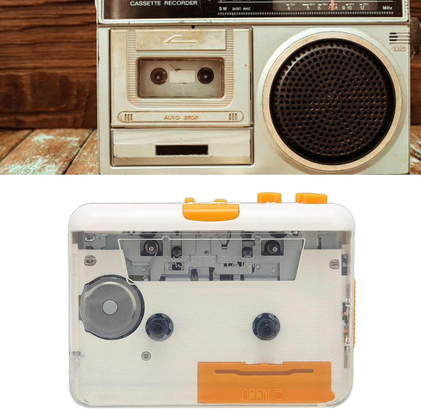 Cassette Tape-To-MP3 USB Tape Converter Player, Portable Plug And Play Capture Device With Software For CD Burning