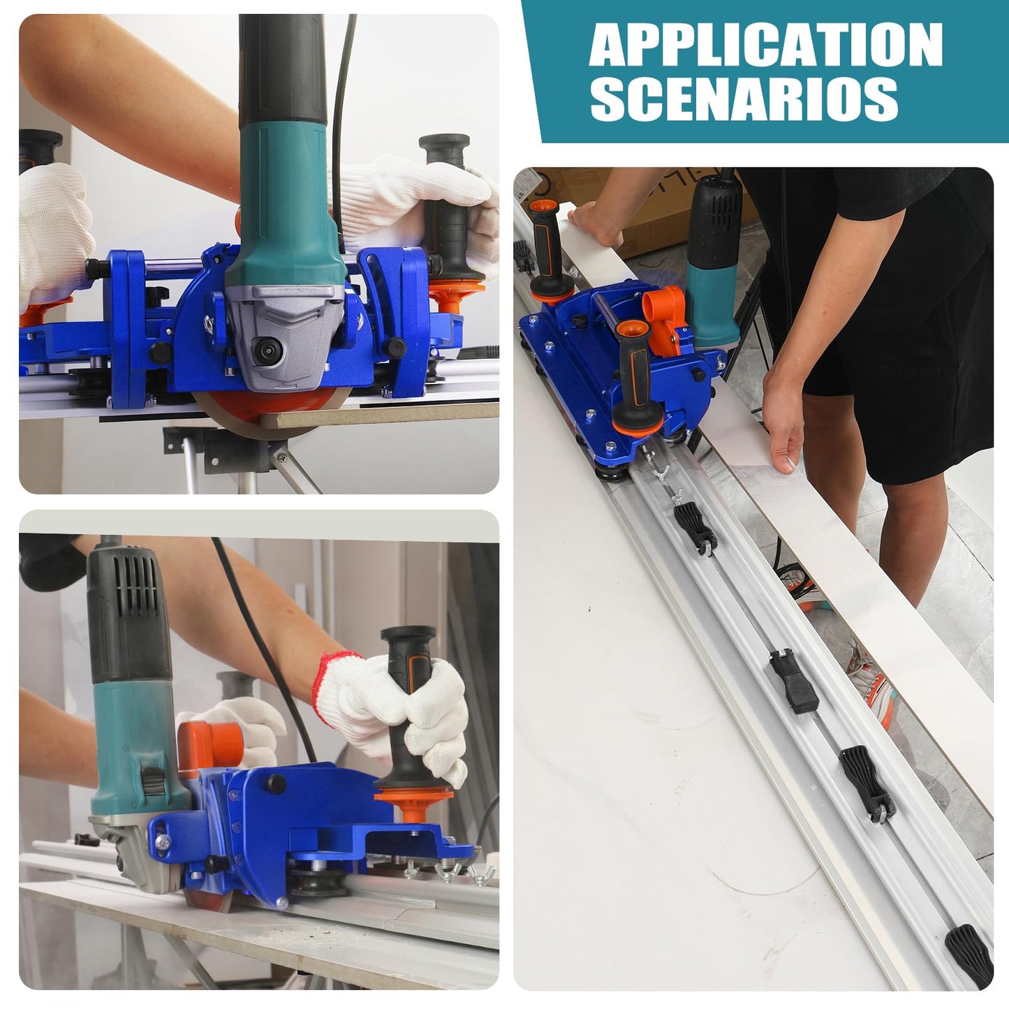 Electric Orbital Angle Grinder Tile Cutter for Large Ceramic Porcelain Tiles Up to 124 inches, Precise Ceramic Tile Cutting Tool(Angle grinder included)