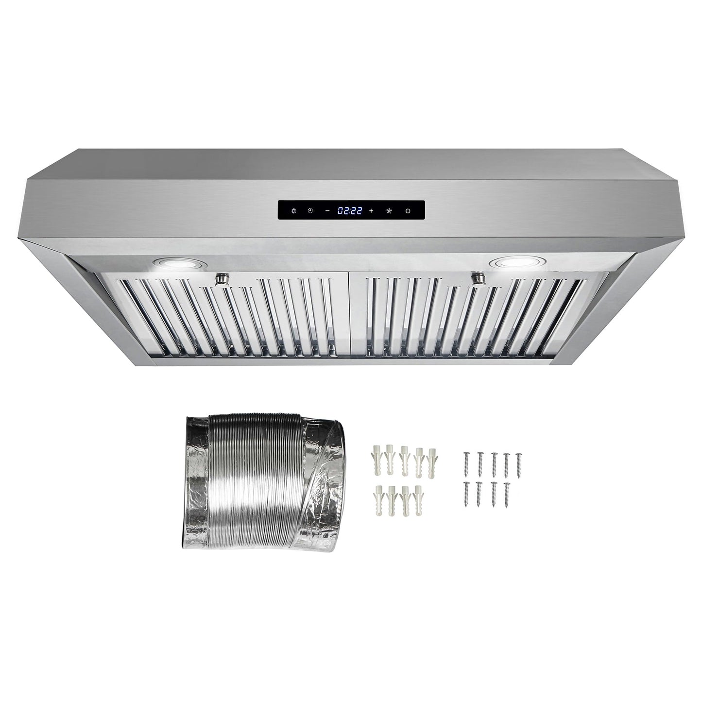 COSMO UMC30 30 in. Haven Collection 380 CFM Ducted Under Cabinet Range Hood, LED Lights, Touch Controls, Stainless Steel