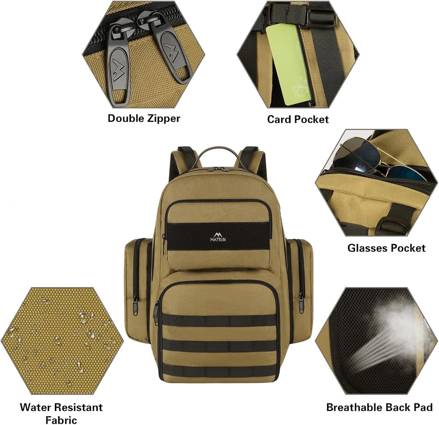 Backpack 15.6 Inch Backpack Daypack MATEIN Lunch for Men, Travel Laptop Insulated Cooler Bag Lunch box Rucksack, Extra