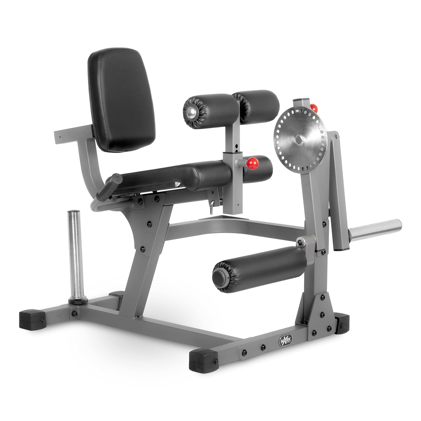 XMARK Heavy Duty Adjustable Rotary Leg Extension and Curl Machine Features A 12 Position Adjustable Thigh Pad and 20 Position Adjustable Press Arm