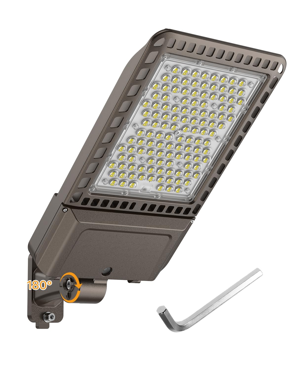 DEMILARE Parking Lot Light 300W - 45,000LM 5000K Outdoor Adjustable Arm Mount Led Shoebox Light with Dusk to Dawn Photocell 100-277V IP65 Waterproof Commercial Street Area Lighting for Roadways