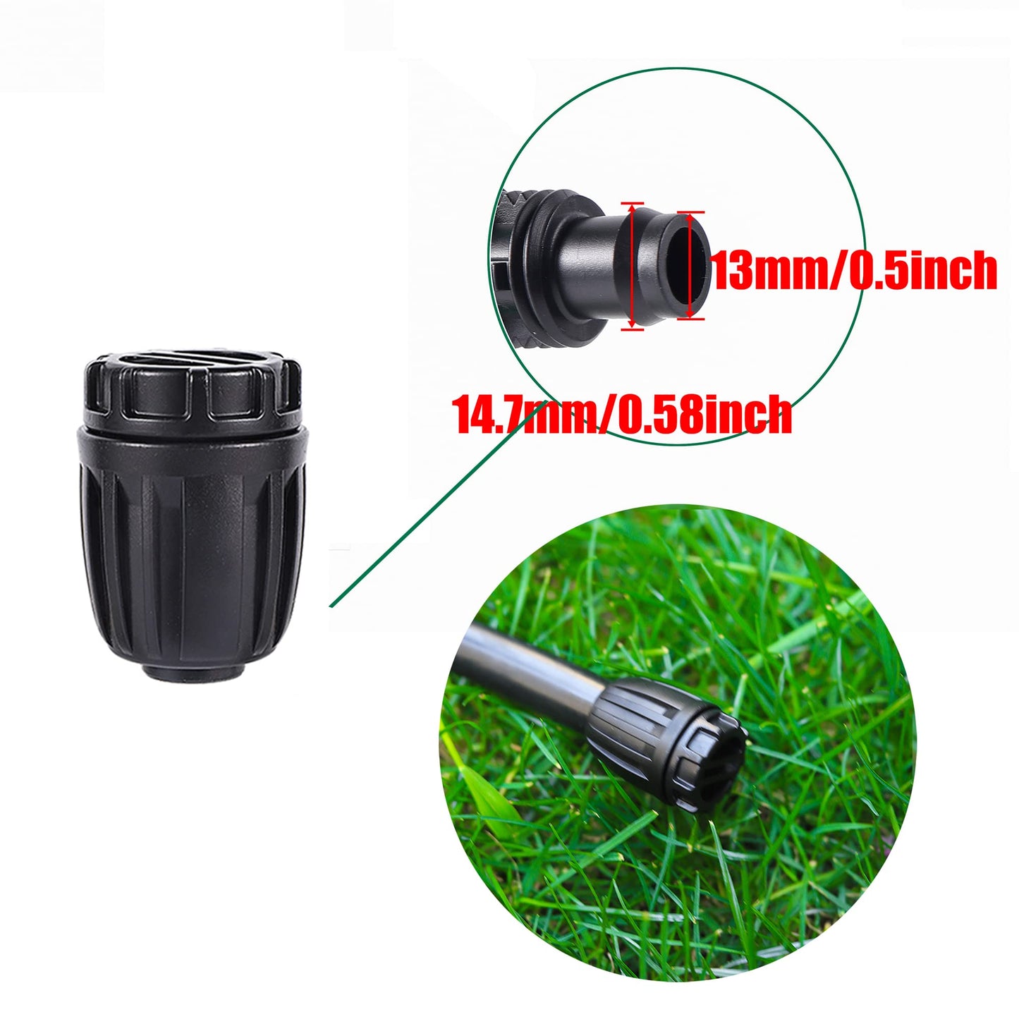 1/2 inch Irrigation Fittings End Plugs For (1/2" ID x0.6-0.63" OD) 16mm Drip Tubing Connectors-10 Pcs/pack