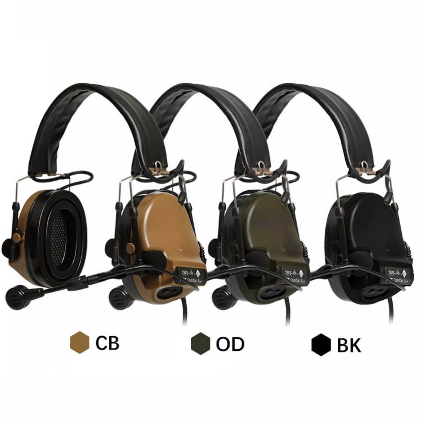 FMATAL GEAR x FCS NRR 26dB Comta 3 Tactical Headset, Digital Noise Reduction Earmuffs for Hearing Protection, Communication (CB)