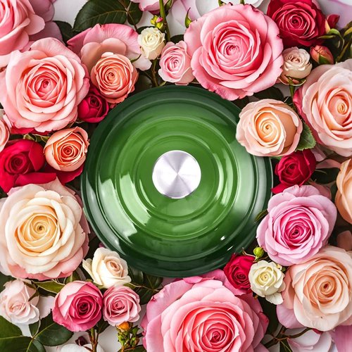 Le Creuset 6 Quart Enameled Cast Iron Dutch Oven - Versatile Green Pot with Dual Handles & Lid