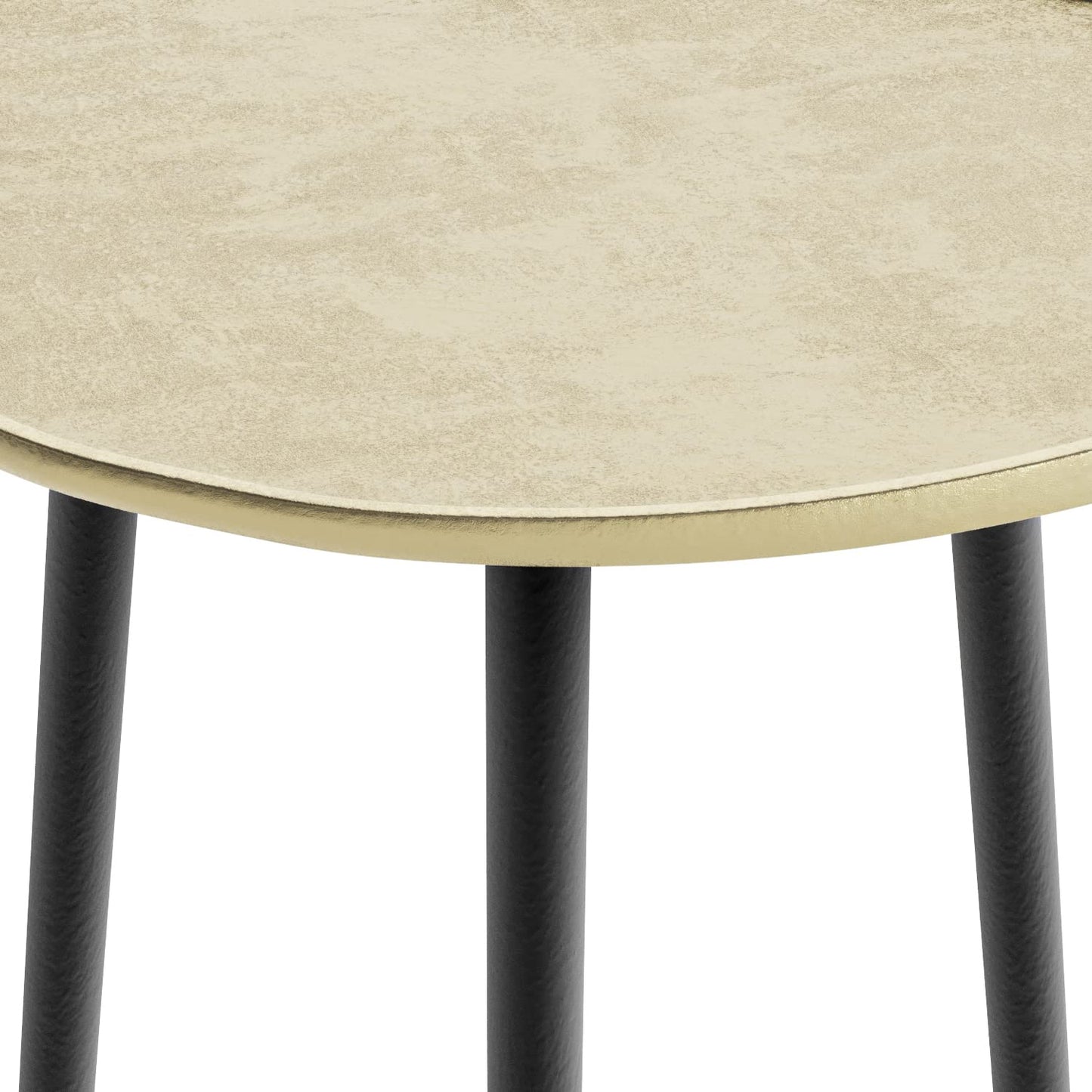 SIMPLIHOME Tanner Mid Century Modern 19 Inch Wide Metal Side Table in Gold, For the Living Room and Bedroom