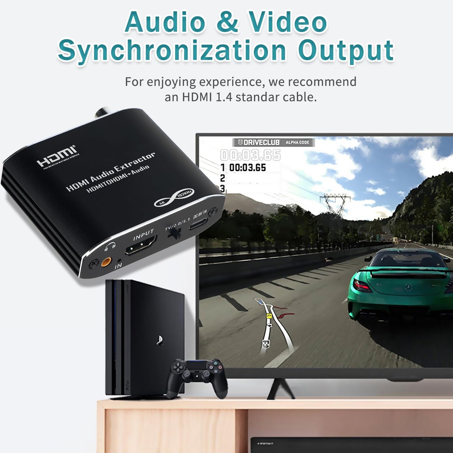 2026 4K@30Hz 3.5mm 3D Dolby Upgrade HDMI Audio Extractor Splitter, Convert HDMI to Optical S/PDIF Coaxial Aux Supports