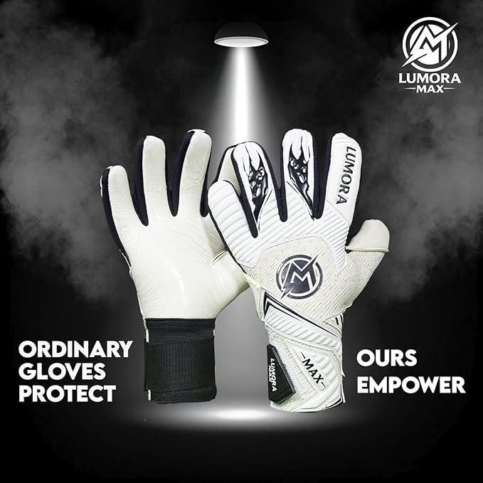 Goalkeeper Gloves-Professional Negative Cut Goalie Gloves with Contact Max Grip, 4mm Foam Padding & Airprene Backhand| No Finger Save, All-Weather Performance. Sizes (7-10)
