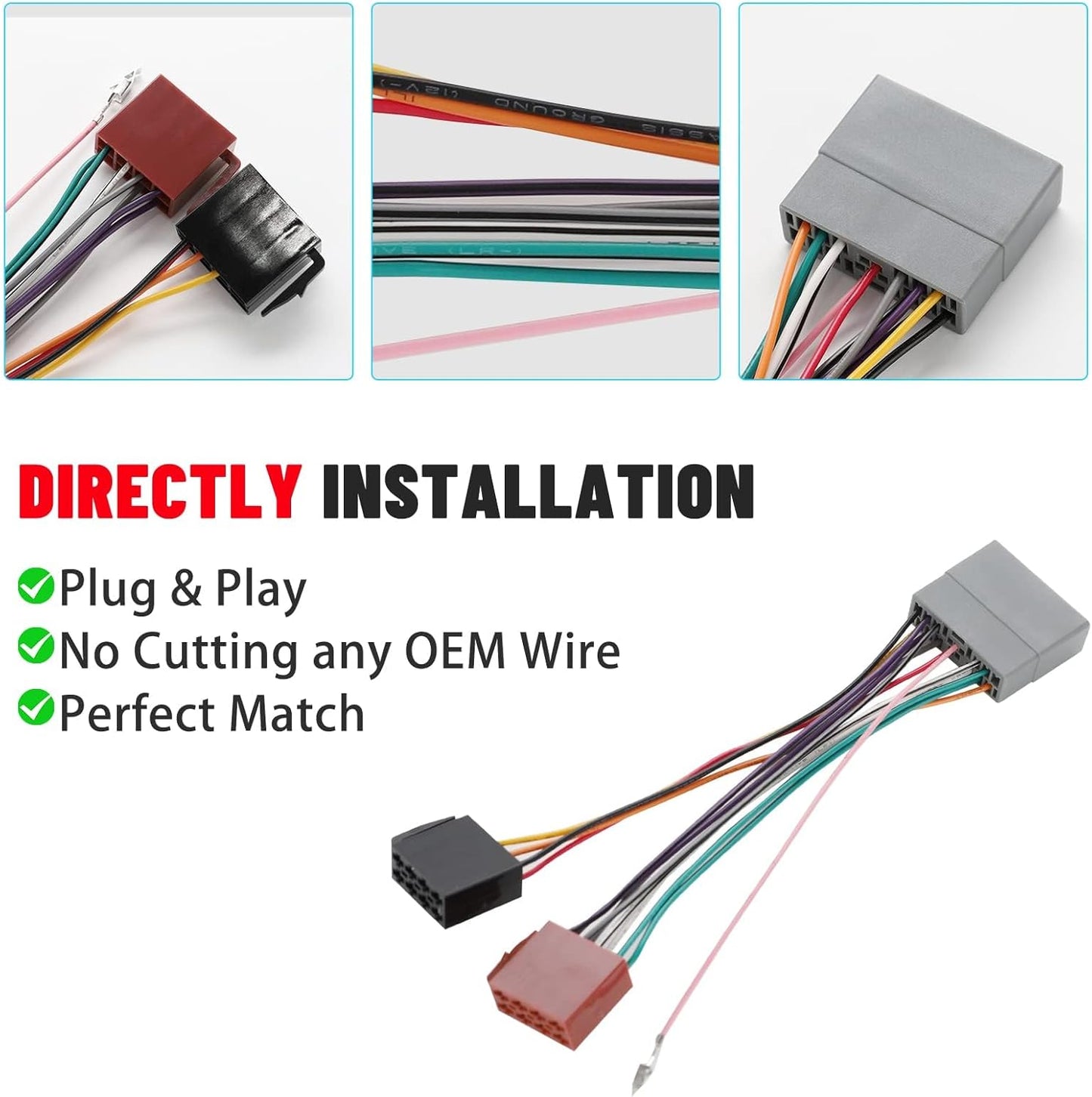 2006-2011, 1996-2001 Plug16 RED WOLF ISO Car Radio Stereo Wire Harness Adapter Compatible with Honda Civic CRV Acura