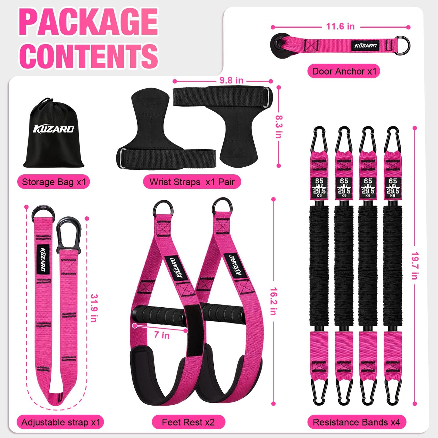 Upgraded Pull Up Assistance Bands for Women, Heavy Duty Resistance Bands with Handles, Exercise Band with Door Anchor, Workout Band Set for Pull Up Bar, Full Body Sculpting,Muscle Training, Home Gym