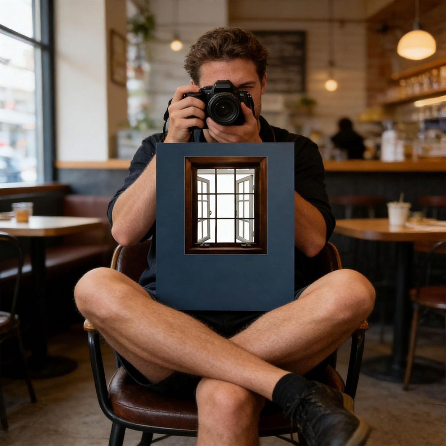 Ldqwztv (deep-Blue-1) Creative Window Photograph Props, Take The World in A-Frame, Travel Photos Viewfinder Frame