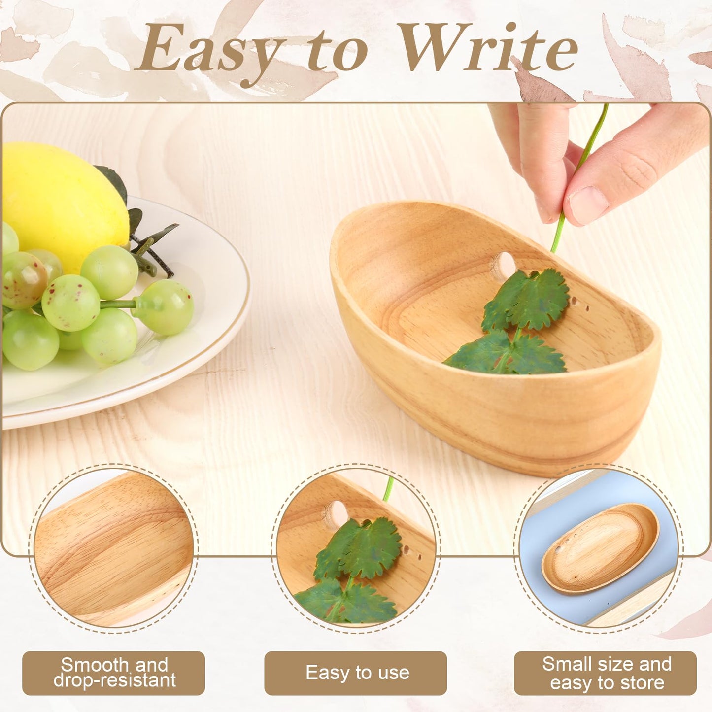 SKLENICE Wooden Herb Stripper Bowl Handmade Herb Stripper Tool with 5 Different Hole Sizes Efficient Herb Peeling Cup Herb Leaf Peeler for Separating Leaves Kale Broccoli Thyme Basil Rosemary