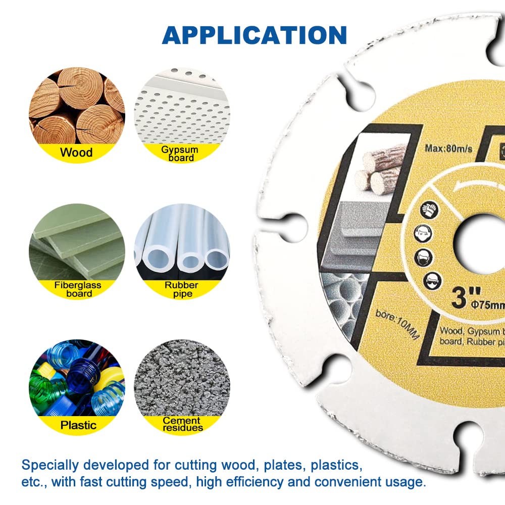 HIGHDRIL Diamond Hole Saw Kit - 6/6/8/20/25/35/50/75/100mm Drill Bits and HIGHDRIL 3 Inch Circular Saw Blade - 3pcs Carbide Wood Cutting Disc with Arbor 10MM