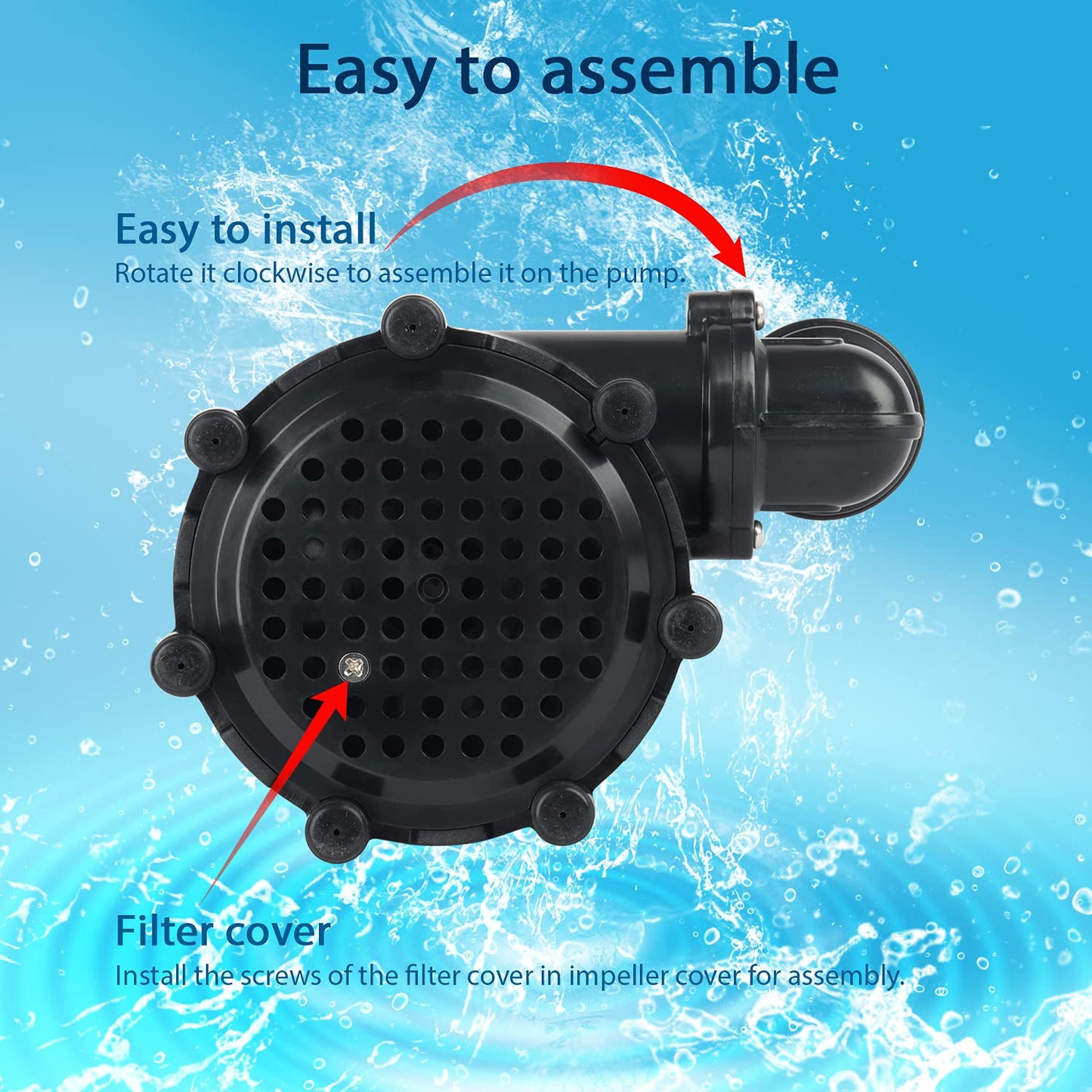 WaterRebirth (PB3000,3000GPH) High Flow Submersible Water Pump-Home/Inline Water Pump-Submersible Pump-Water Transfer Pump-Aquarium Pump