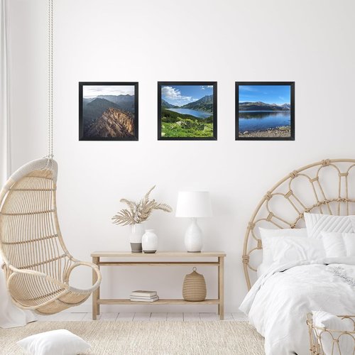 JCJMY 6x6 Picture Frame - Black Wall Hanging & Tabletop Display | Shatter Resistant Plexiglass
