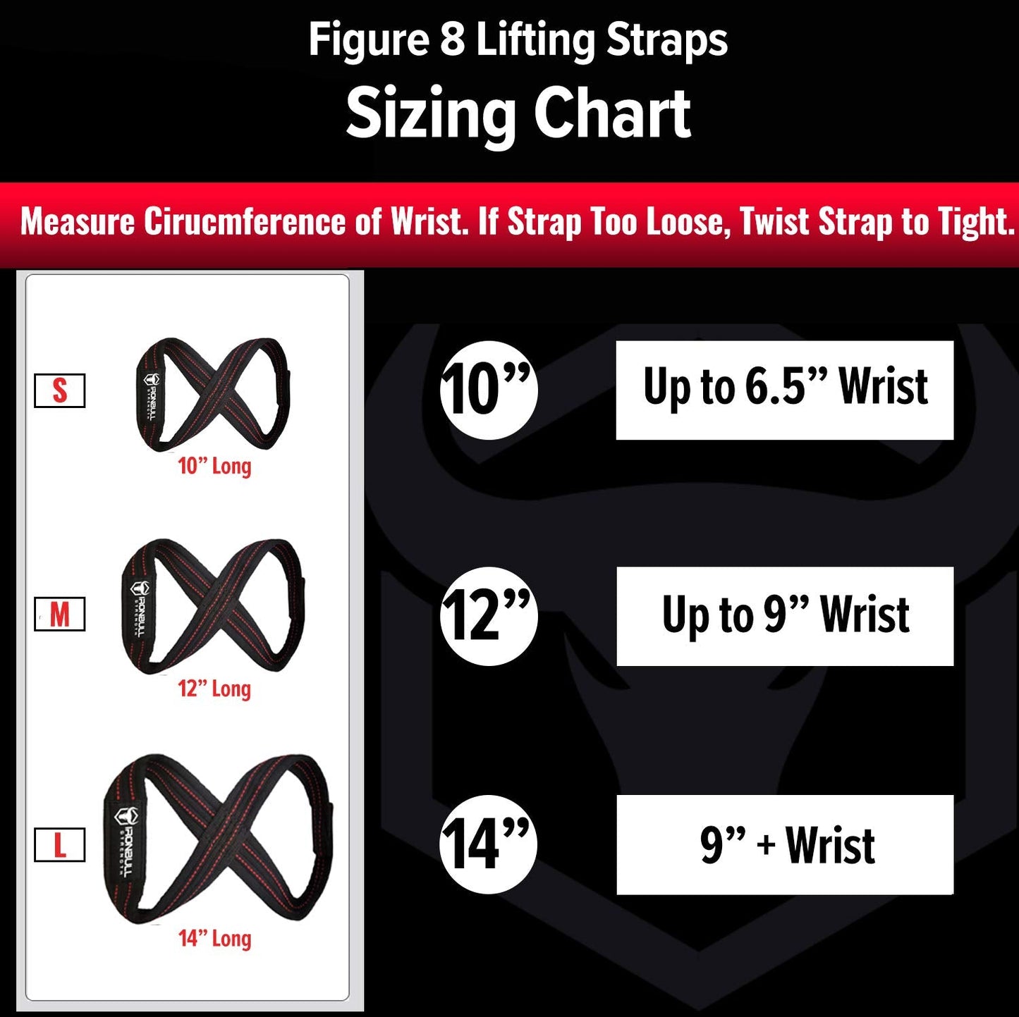 Heavy Duty Lifting Straps for Deadlift - Figure 8 Wrist Straps for Heavy Weight Lifting, Strongman, Powerlifting, Workout and Weightlifting - For Men (12" - Up to 8" Wrist Circumference)
