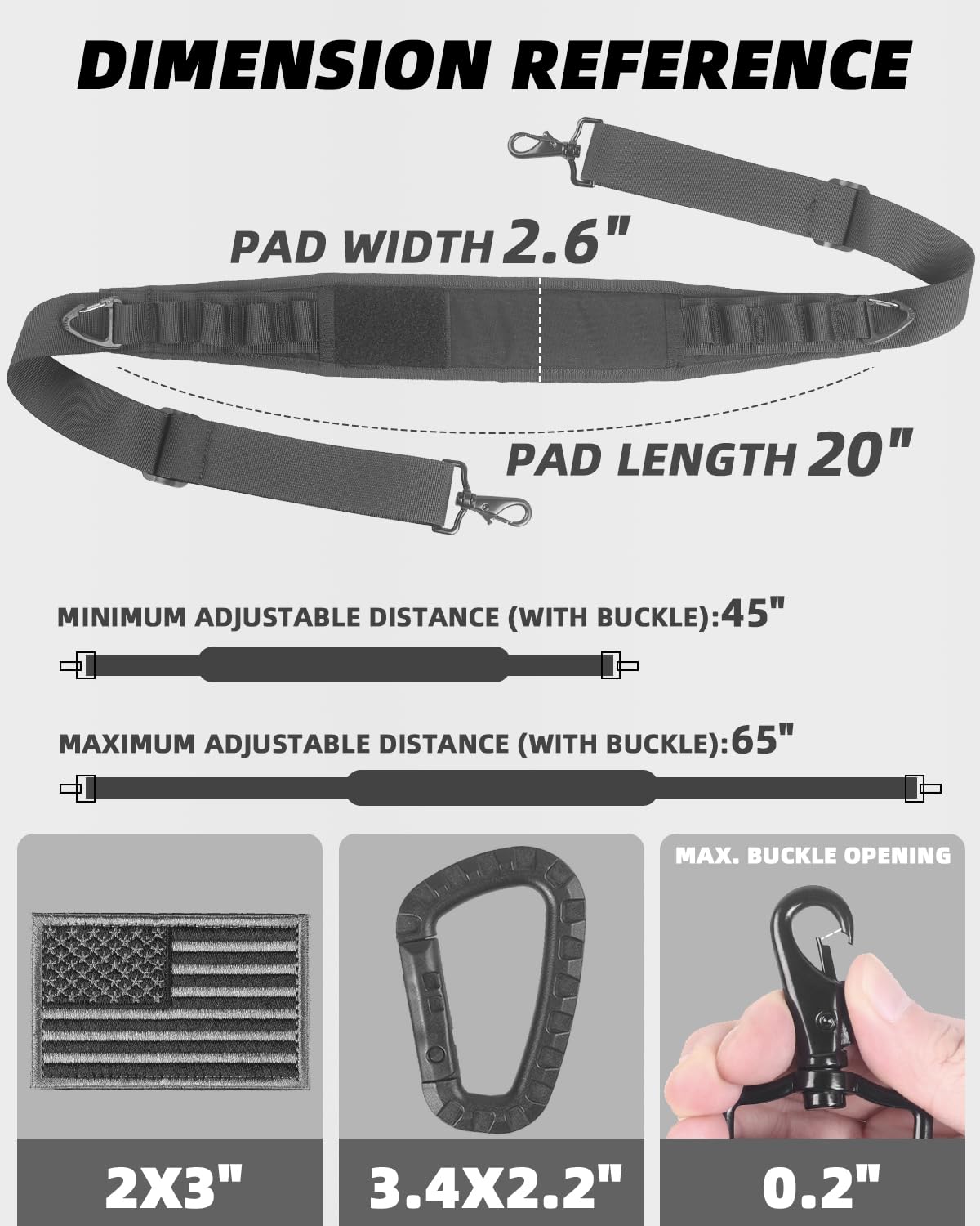 AMYIPO 65" Replacement Shoulder Strap, Universal Laptop Adjustable Length Neoprene Padded Bag Strap