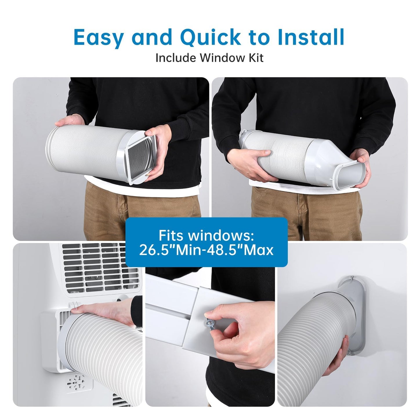 Portable Air Conditioners, 15000 BTU Cooling Capacity for Up to 850 Sq. Ft, Multi-Functional AC Unit with Fan, Dehumidifier, Remote Control, Quiet Operation for Home and Office, White