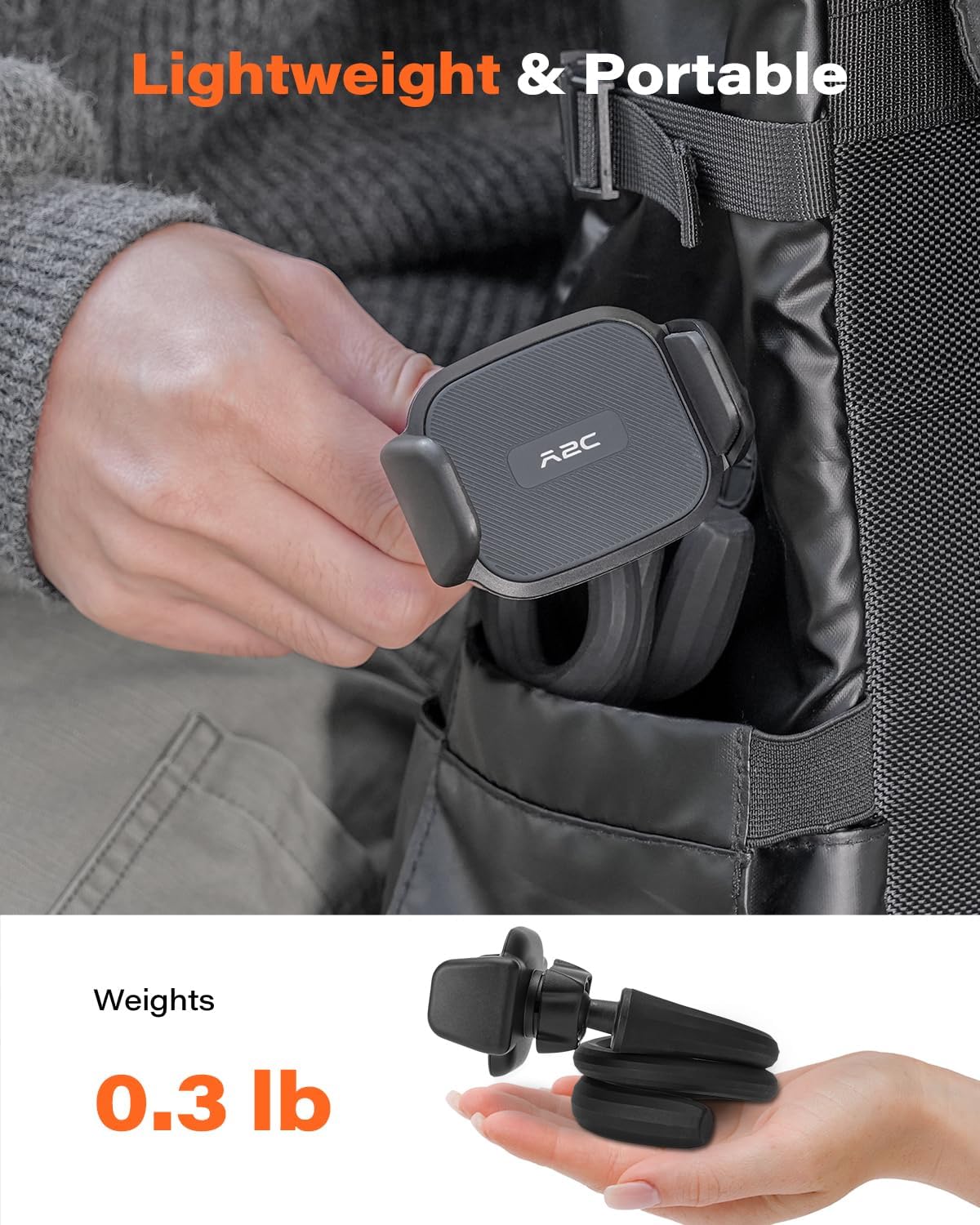 A2C 16.5 4.7-6.9" Flexible Phone Holder for Treadmill, Peloton, Stroller, Shopping Cart, Desk, Portable Gooseneck Long