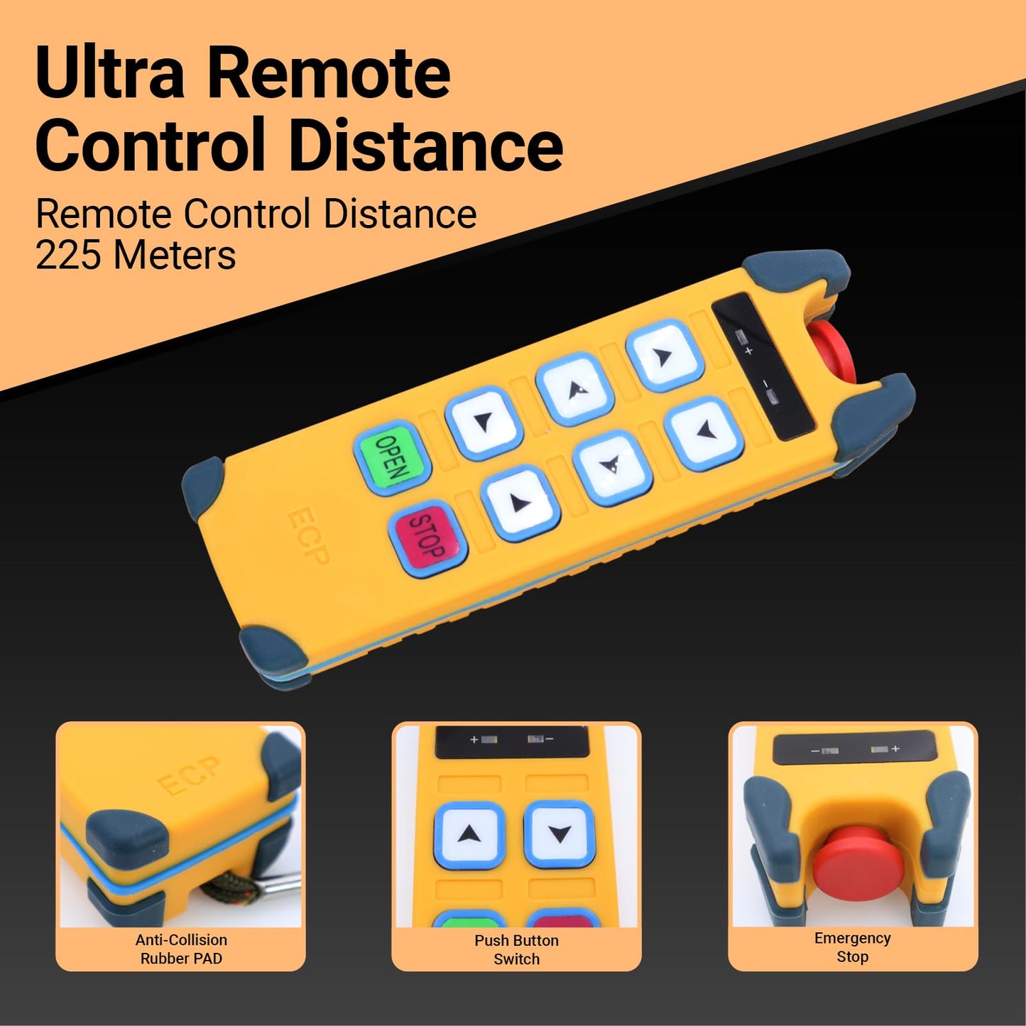 SIFAYUDG Industrial Remote Control ECD-6S Overhead Lifting Wireless Crane Remote Control 6 Buttons 12-440V Electric Hoist Winch Radio Remote Controller (2 Transmitter & 1 Receiver)