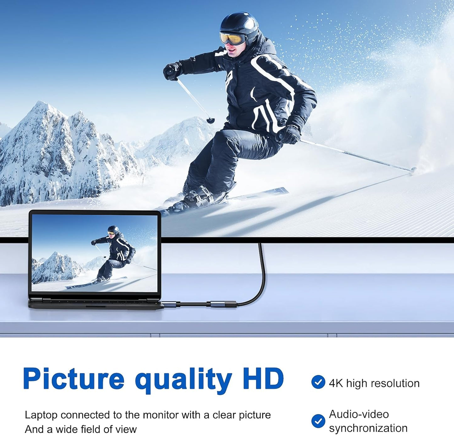Kumiho 4K60Hz PS5/4(Non-Bidirectional) HDMI to DisplayPort Adapter High Speed HDMI Male to Display Port Female