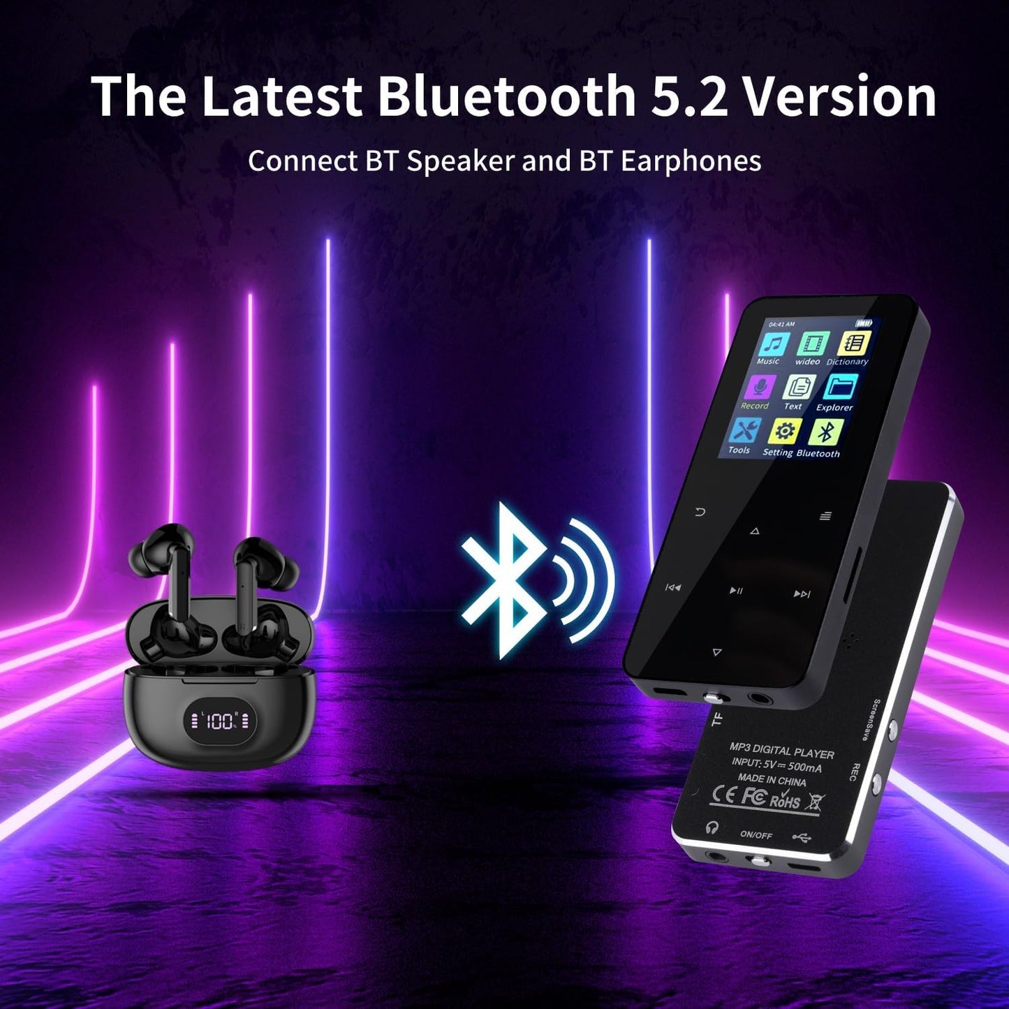 VelXurra 144GB Mp3 Player,Music Playe Portable Digital Music Player/Video/Voice Record/FM Radio/E-Book Reader/Photo