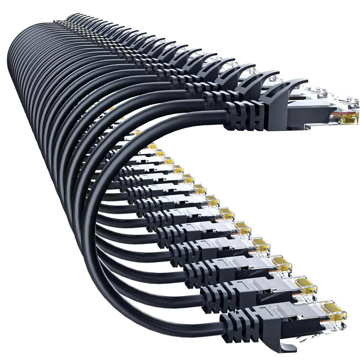 24 Pack 5e 6 RJ45 PS5, Snagless Short Cat Ethernet Cable - Ft, High-Speed Internet Network Cable, PoE, Connector