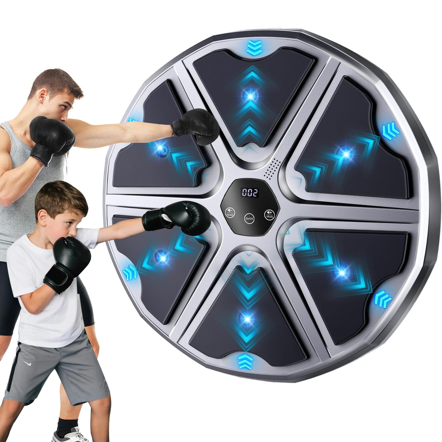 NIBBaNACAL Music Boxing Machine, Smart Boxing Game, 17.5" Large Size, 9 Modes & Speeds, Wall Mounted Punching Machine with Gloves, Great Gift for Kids & Adults Ages 8+