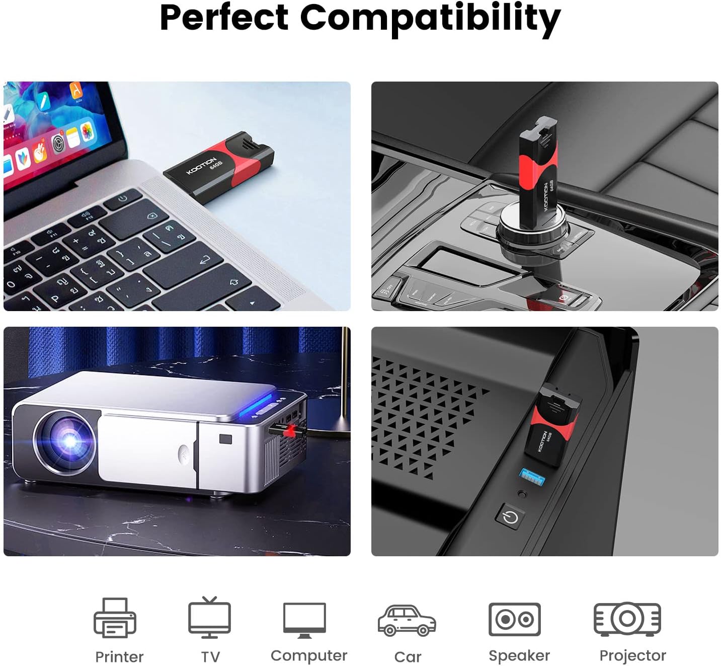 KOOTION 64 3.0 64G Flash Drive GB USB Flash Drive Thumb Drive Retractable Memory Stick Ultra High Speed USB Stick