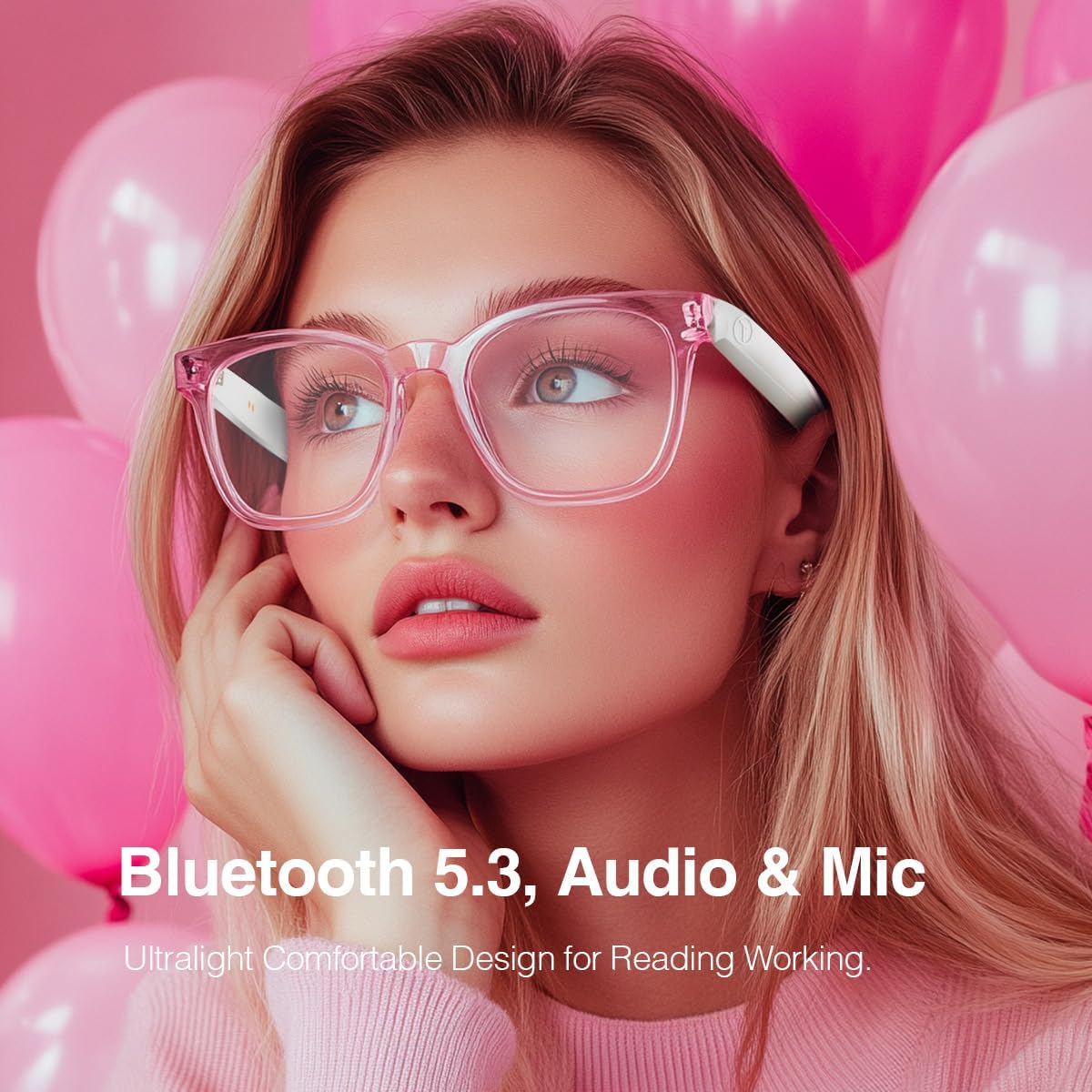 Bluetooth Audio Smart Glasses, Smart Wireless Headphone Sunglasses for Men and Women,Built-in Mic & Speakers,Magnetic