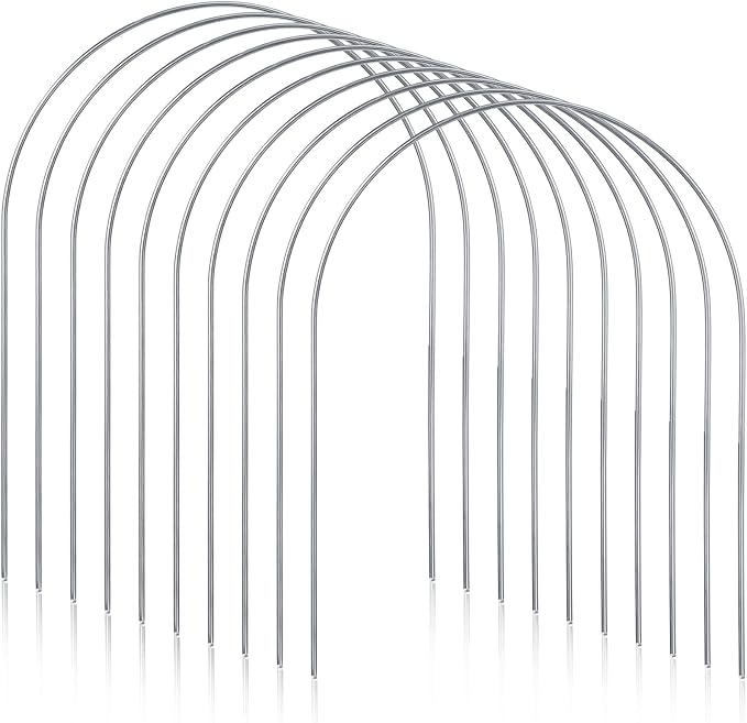 Deekin Set of 9 Croquet Wickets Replacement for Croquet Metal Hoops with Galvanized and Plastic Coating for Family Lawn Backyard Outdoor Game(U Shape)