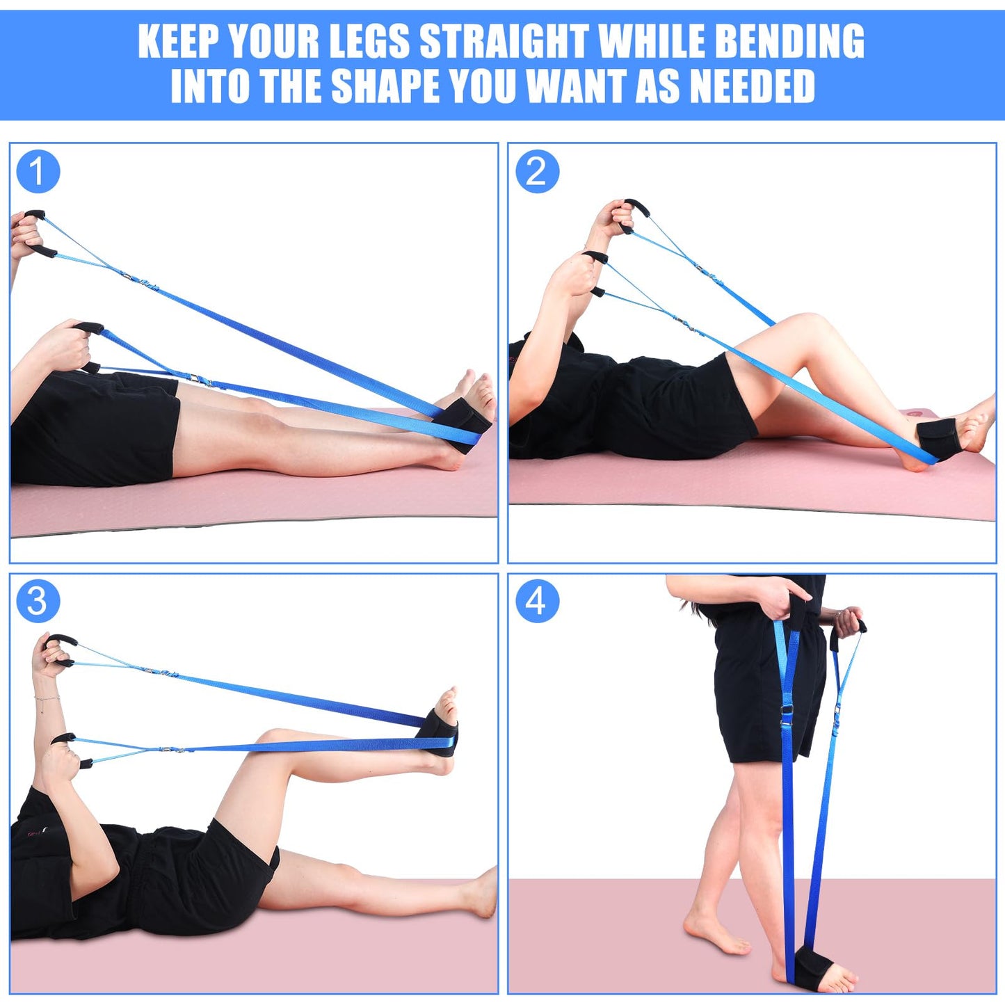 75'' Long Knee Replacement Recovery Aids After Surgery with Padded Handgrips and Feet Loop for Knee Pain Recovery Equipment Hip Rehabilitation to Improve Mobility and Flexibility Physical Therapy