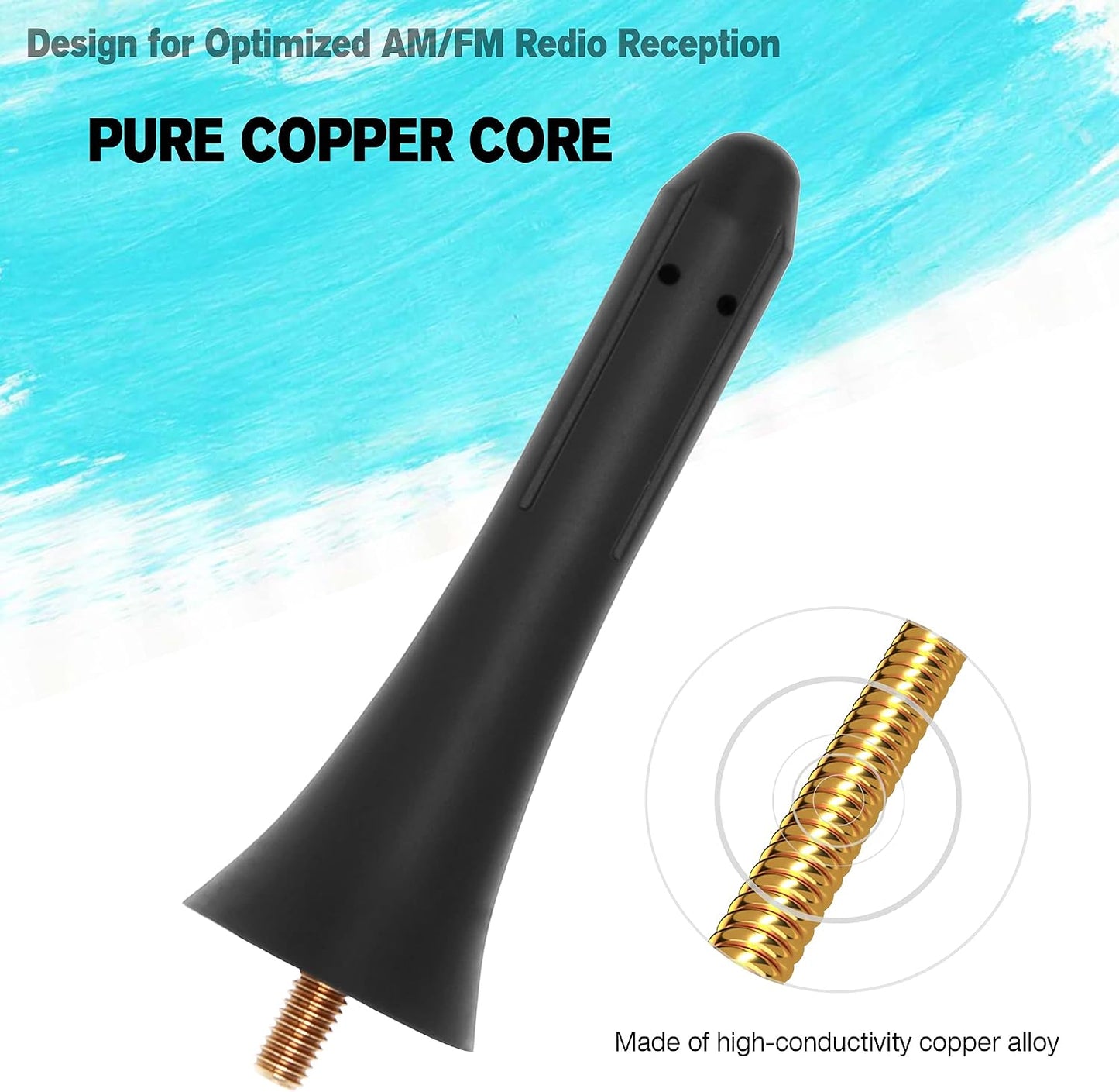 KSaAuto 3 inch MX-5 2006-2024 NF47-66-A30A, Rubber Antenna for Mazda Miata RF ND NC OEM Sporty Line Design Improves