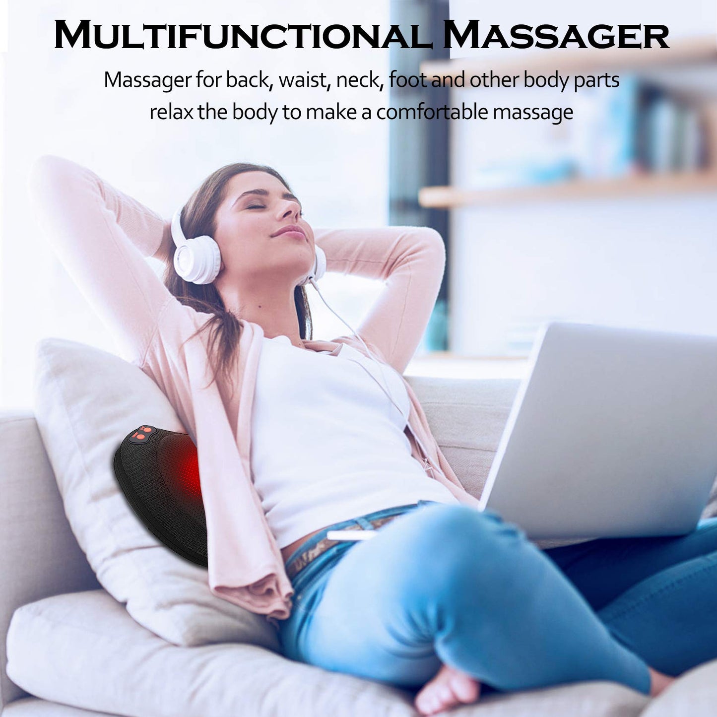Papillon Fathers Day Dad Gifts for Husband,Back Massager with Heat,Shiatsu Neck Massager Pillow for Back,Neck,Shoulder,Foot&Lower Back Pain Relief,Relaxation Gifts for Women/Mom/Dad(Black)