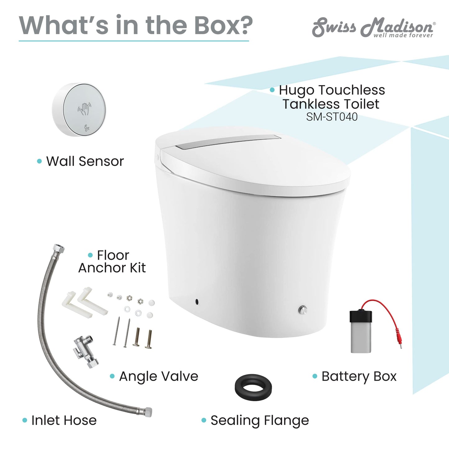 Swiss Madison Hugo Smart Toilet, Touchless Vortex™ Dual-Flush 1.1/1.6 gpf Tankless Toilets for Bathroom