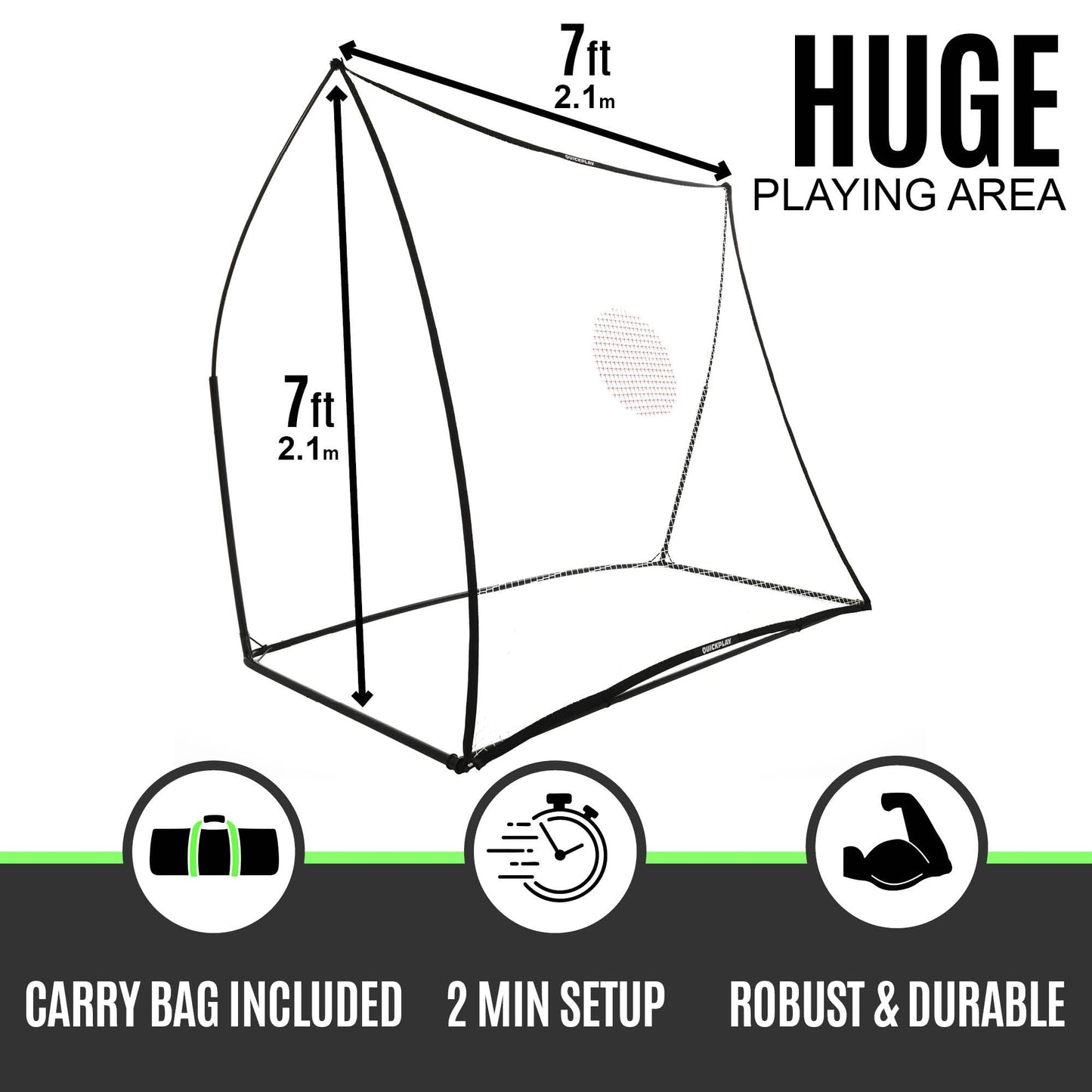 QUICKPLAY Spot Target Soccer Rebounder | Weather-Resistant Rebound Net with Carry Bag | Great for Passing, Receiving, and Trapping Practice | Ideal for Team or Solo Training