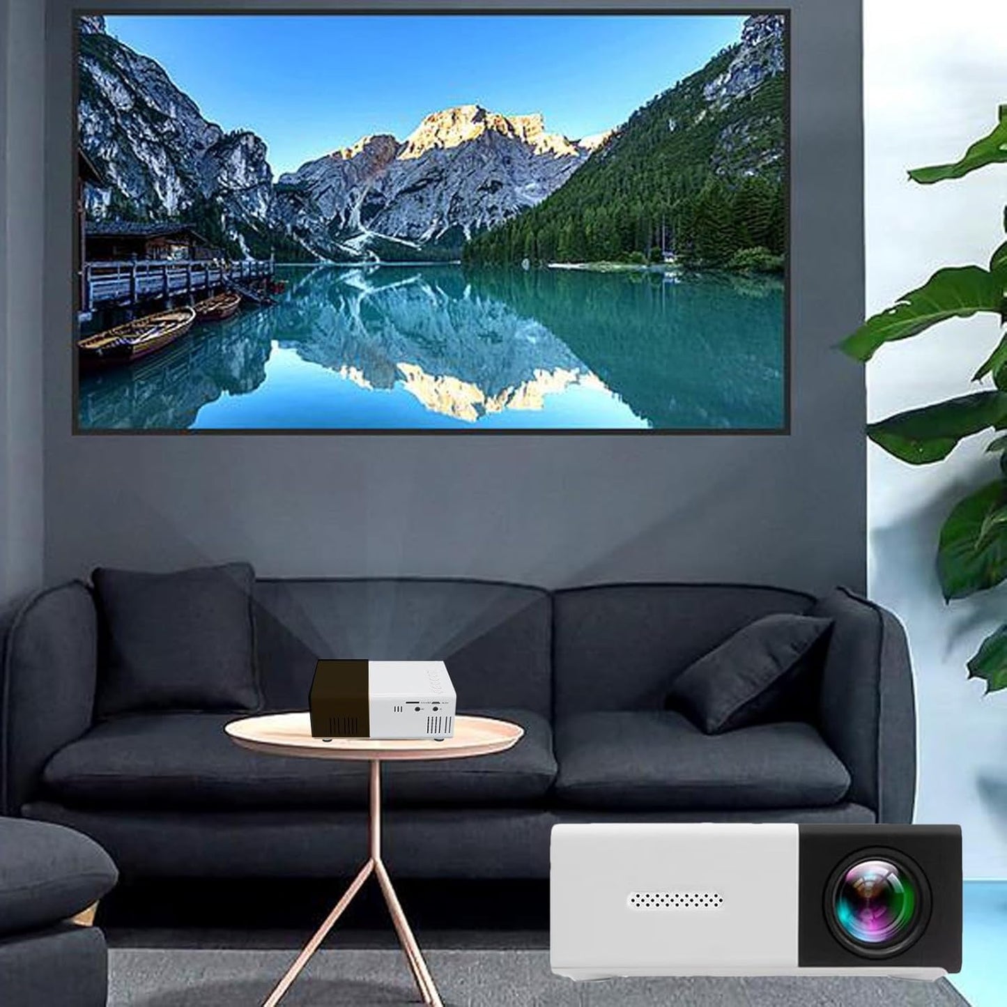 CENGNIAN 1080P Mini Projector, Full HD Video Projector, Portable Movie Projector, Home Theater Movie Phone Projector