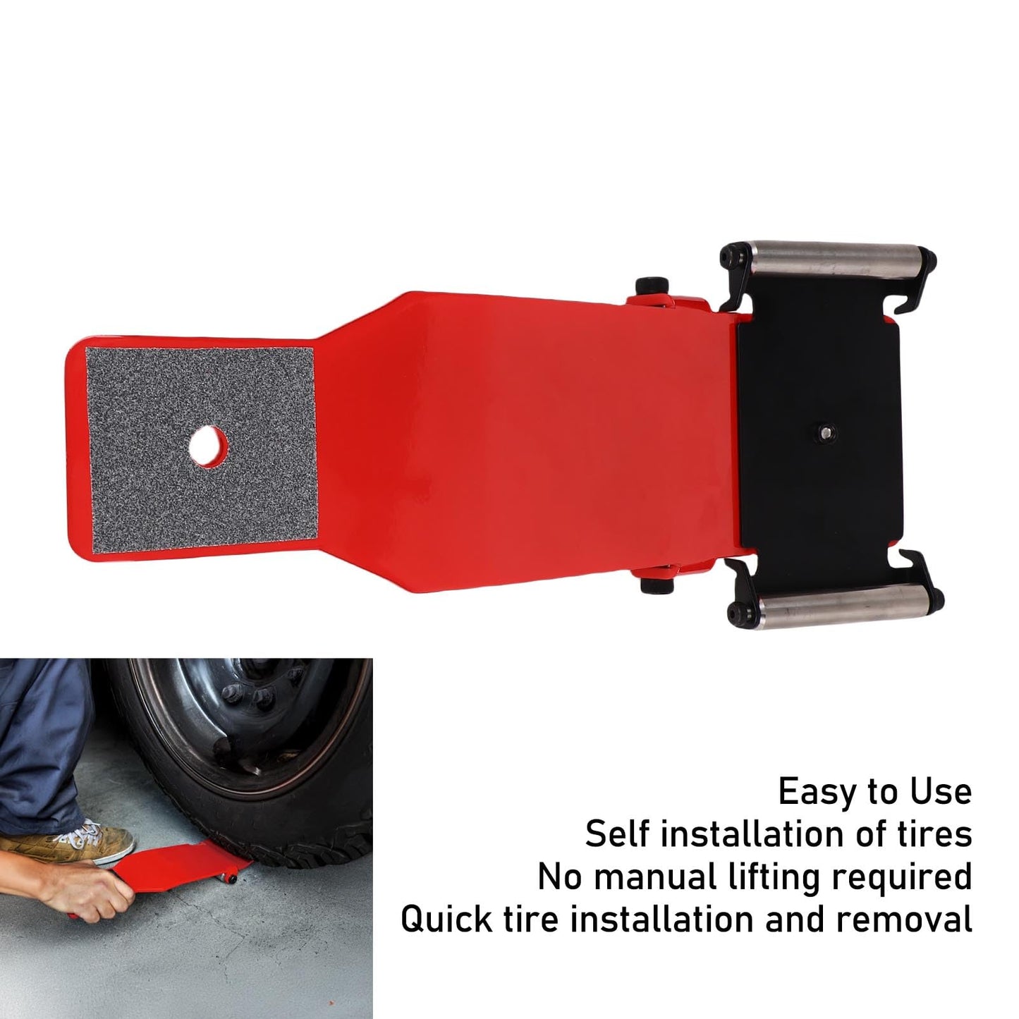 ciciglow Heavy Duty Tire Jack Tool, Portable Tire Lifter with Roller Plate for Cars SUVs Trucks Motorcycles ATVs UTVs Easy Alignment Rotation