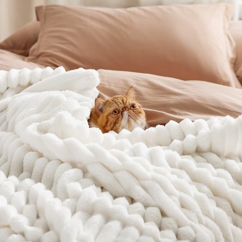 Bedsure Fleece Throw Blanket - Cozy Grey & White Design for Ultimate Comfort