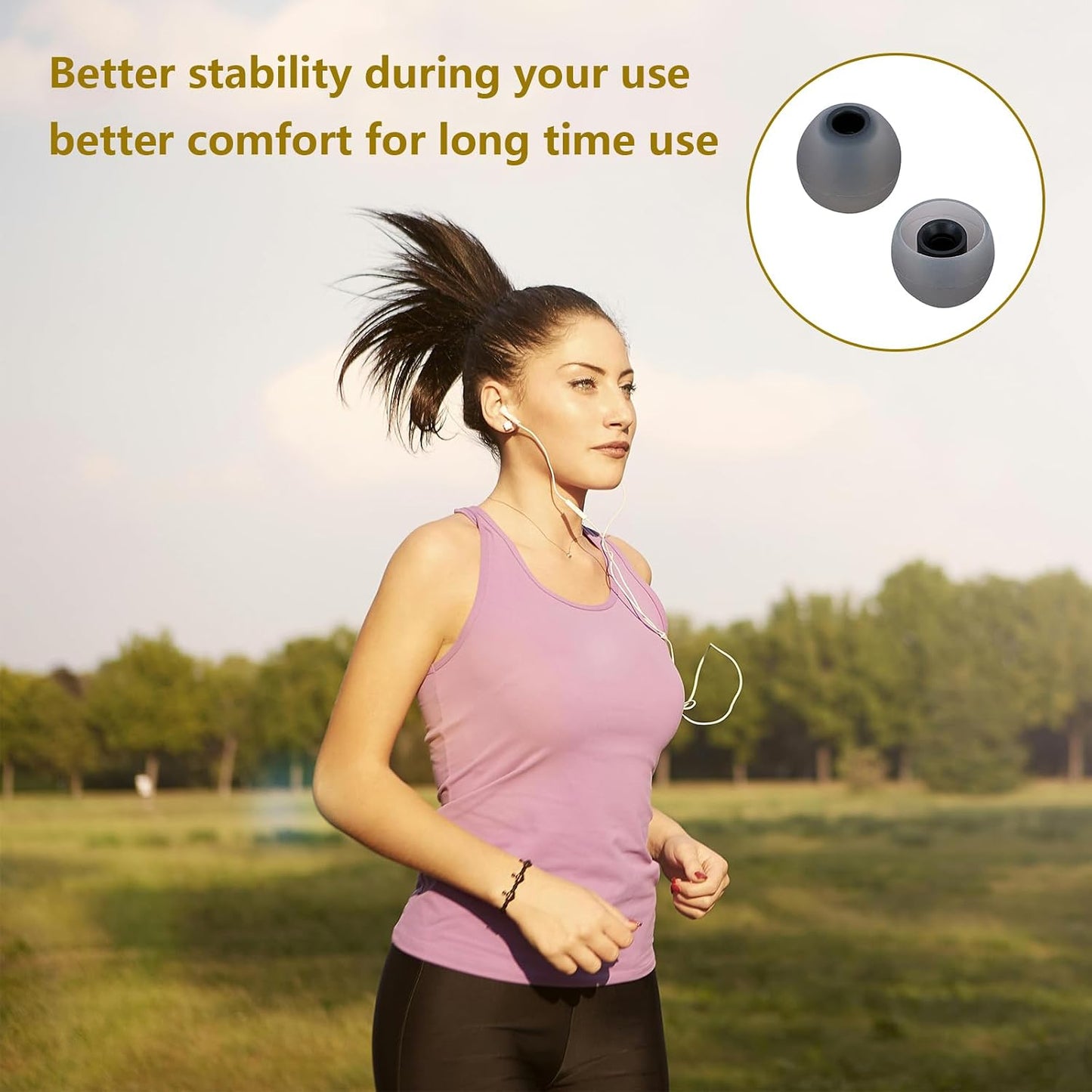 MMYQXI 3.8mm -5.1mm) 9 Silicone Replacement Earbud Tips Earbud Covers Fit for in-Ear Headphones (Inner Hole Ear Bud