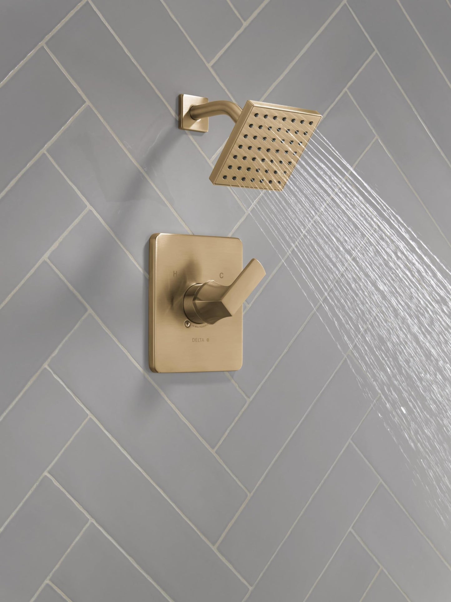 Delta Velum 14 Series Shower Faucet Set, Brushed Gold Shower Head and Handle Set, Valve Trim Kit, Champagne Bronze T14237-CZ (Valve Not Included)