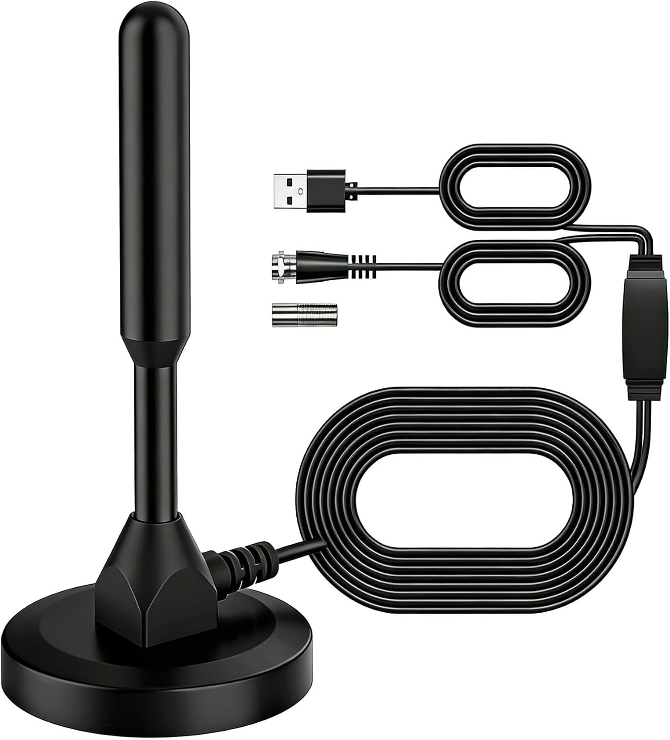 Generic 4k 1080P TV Antenna, Indoor Outdoor Digital HDTV Channels - Magnetic Base Indoor Smart TV Antenna for Easy