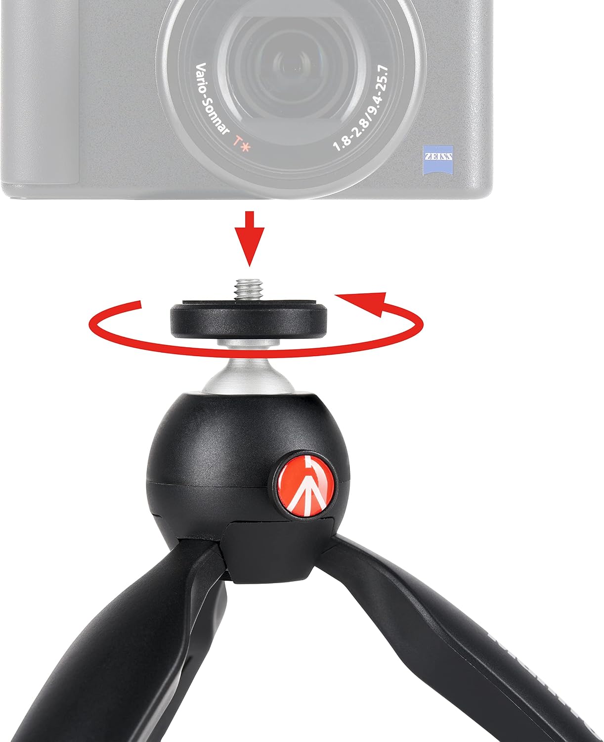 Manfrotto MTPIXIMII-B, PIXI Mini Tripod with Handgrip for Compact System Cameras, for DSLR, Mirrorless, Video, Made