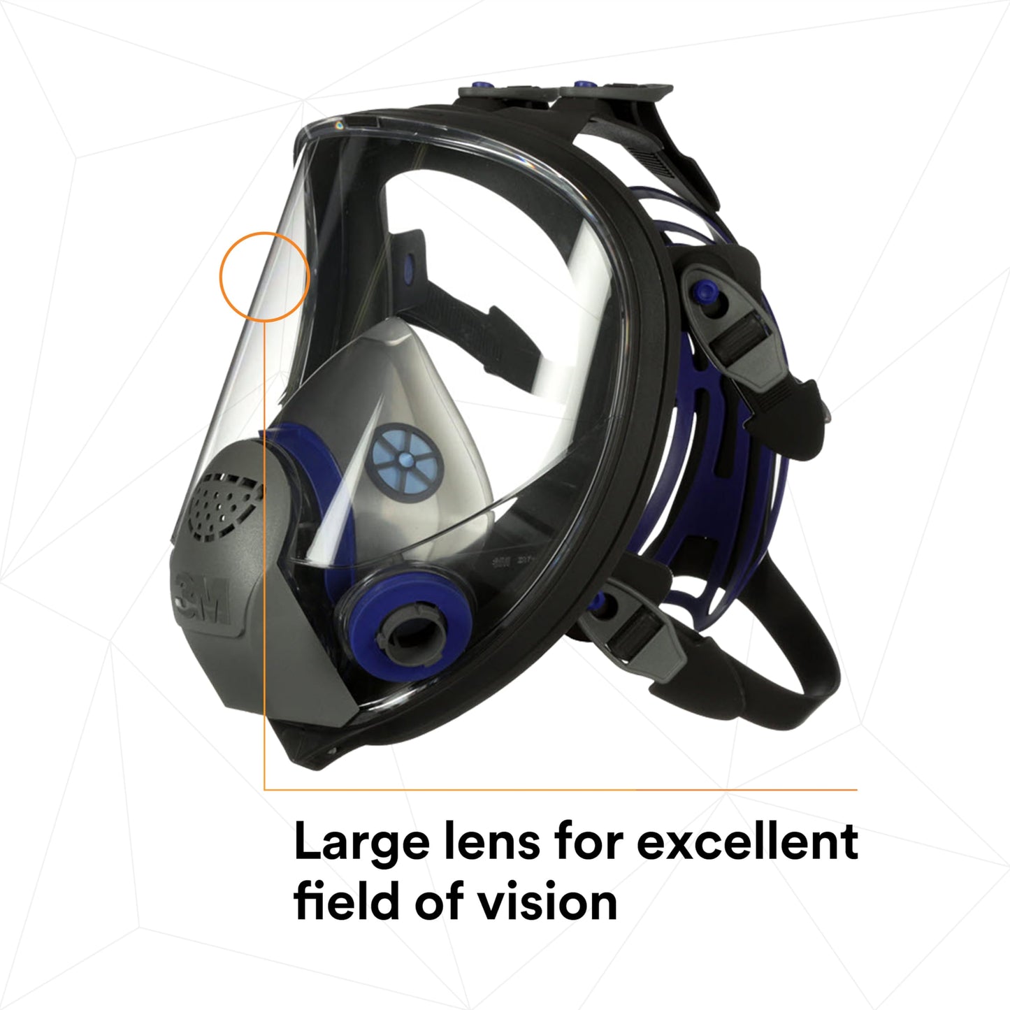 3M Ultimate FX Full Facepiece Reusable Respirator, FF-402, NIOSH, ANSI, Six-Strap Harness for a Secure Comfortable Fit, Cool Flow Valve, Passive Speaking Diaphragm, Medium