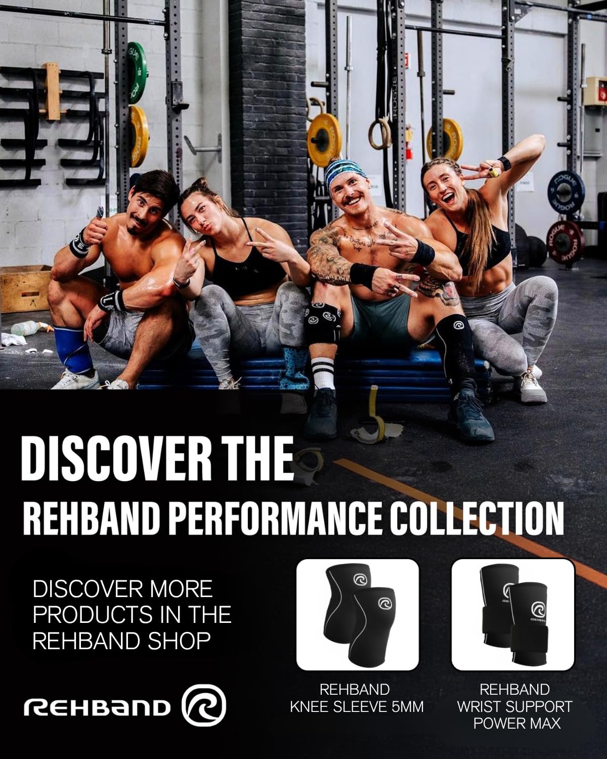 Rehband Elbow 5mm Compression Sleeve, Neoprene Elbow Sleeves for Weightlifting, Anatomical Design, Non-Slip & Close Fitting, Elbow Support Unisex, Colour:Carbon/Black, Size:Large