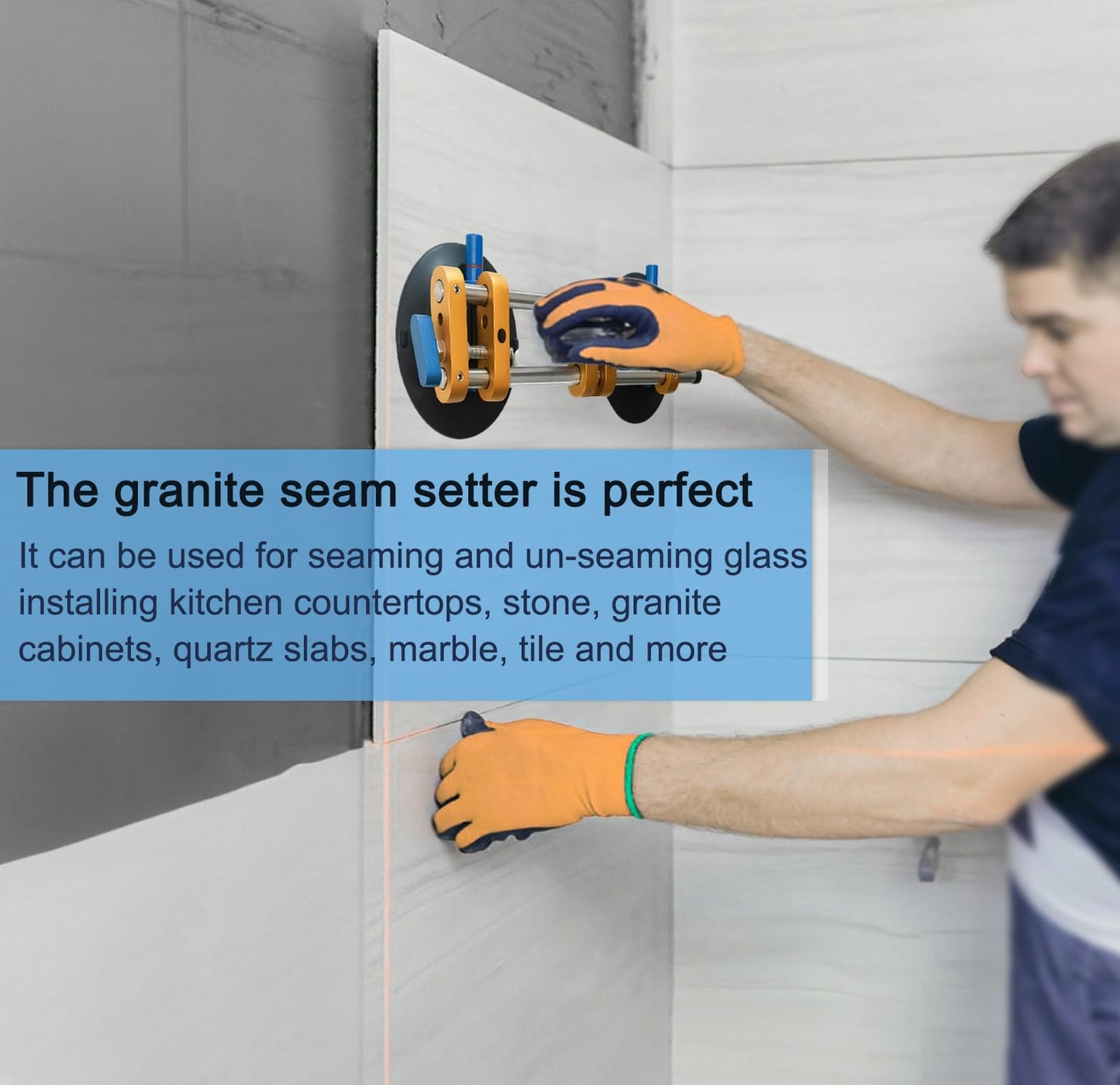 6 Inch Granite Seam Setter Tool, 2-Pack - Countertop Slab Lifter & Leveling System for Quartz, Marble, Natural Stone